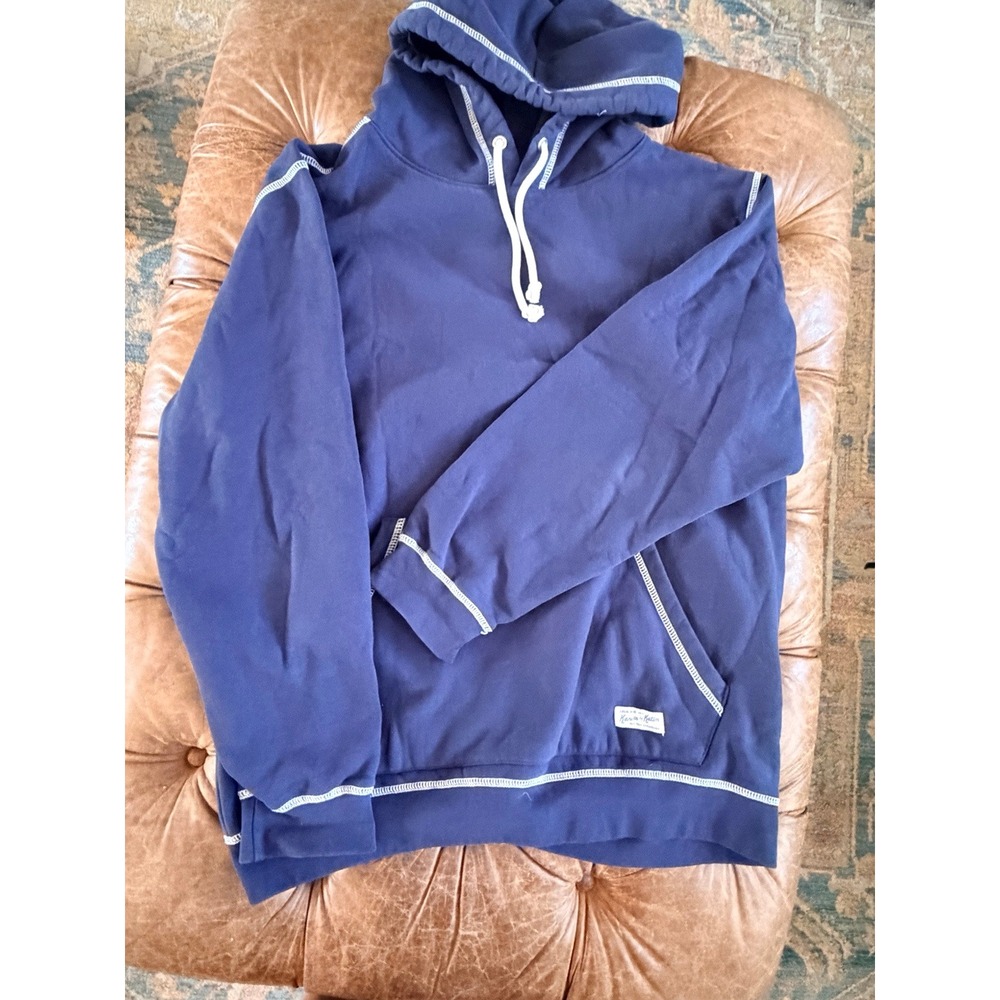 Katin Heritage Collection Navy Blue Contrast Stitch Fleece Hoodie Mens XL